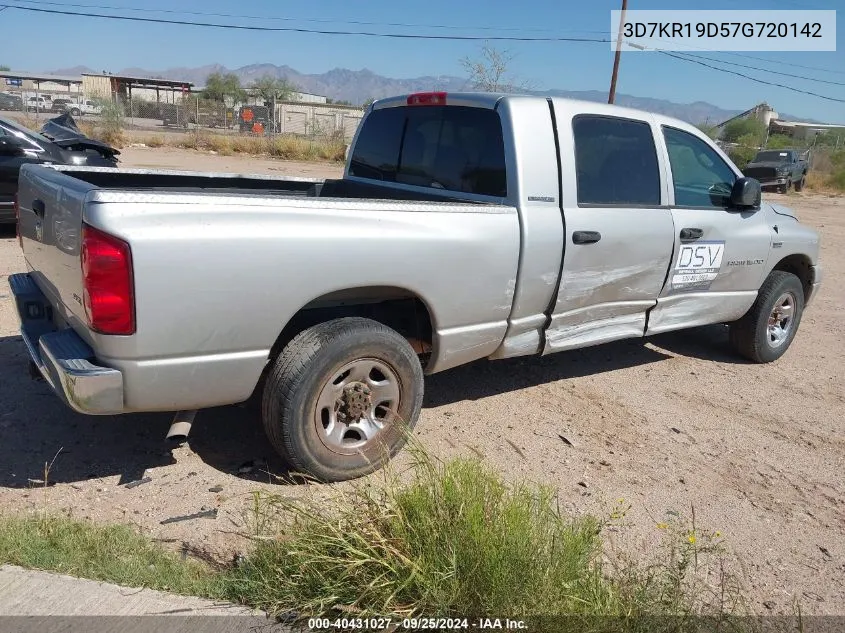 2007 Dodge Ram 1500 Slt VIN: 3D7KR19D57G720142 Lot: 40431027