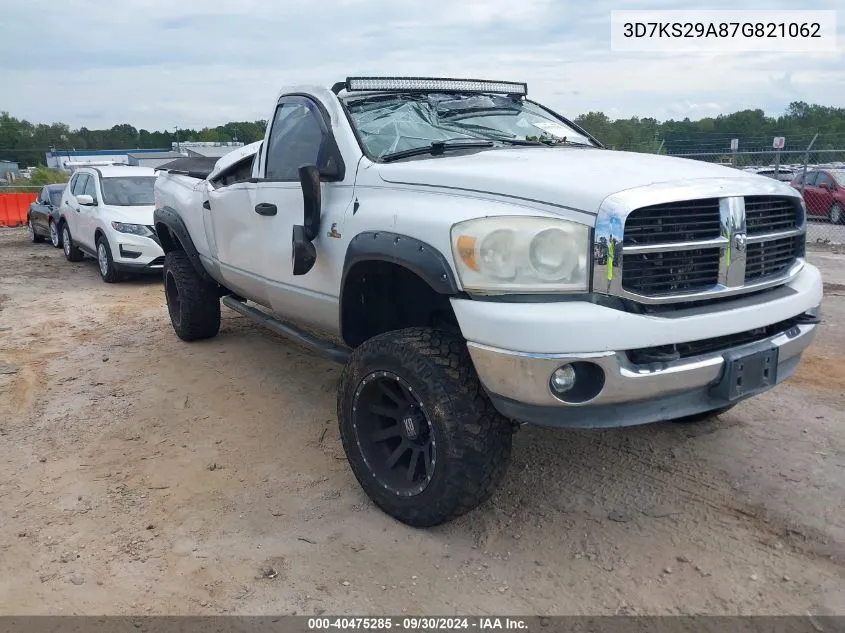 2007 Dodge Ram 2500 Slt VIN: 3D7KS29A87G821062 Lot: 40475285