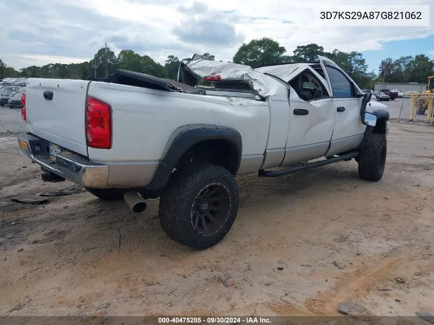 2007 Dodge Ram 2500 Slt VIN: 3D7KS29A87G821062 Lot: 40475285