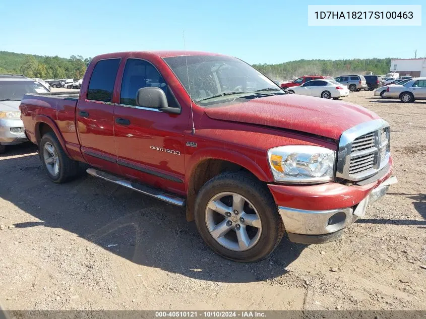 2007 Dodge Ram 1500 Slt VIN: 1D7HA18217S100463 Lot: 40510121