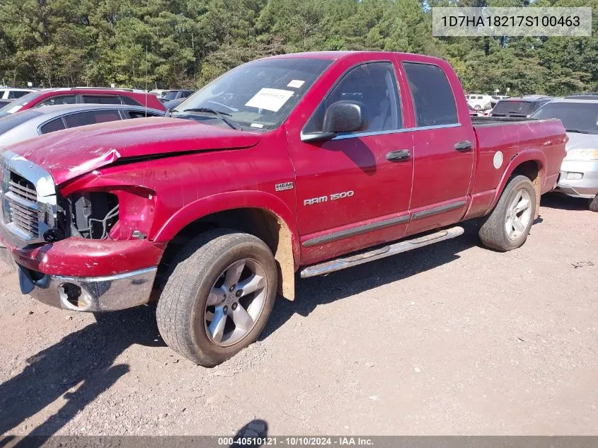 2007 Dodge Ram 1500 Slt VIN: 1D7HA18217S100463 Lot: 40510121