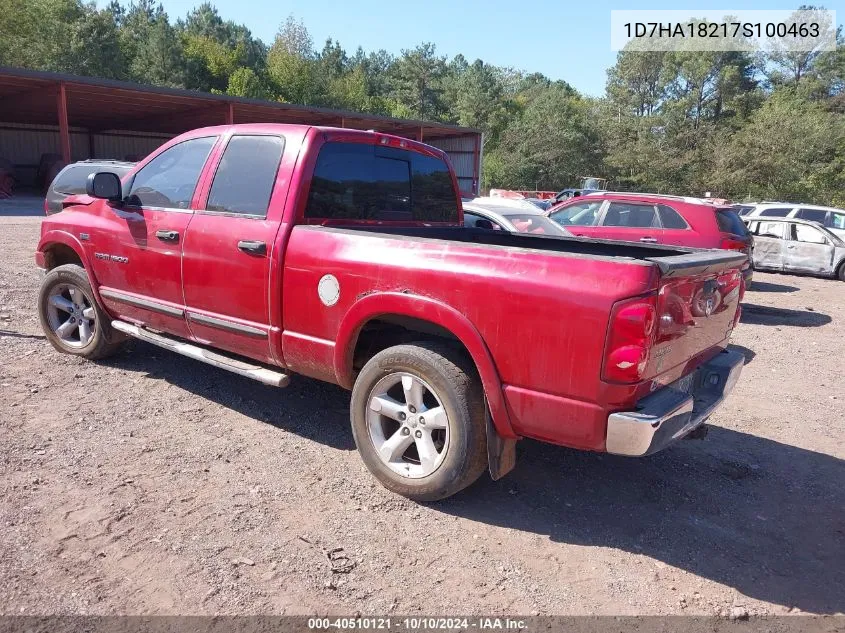 2007 Dodge Ram 1500 Slt VIN: 1D7HA18217S100463 Lot: 40510121