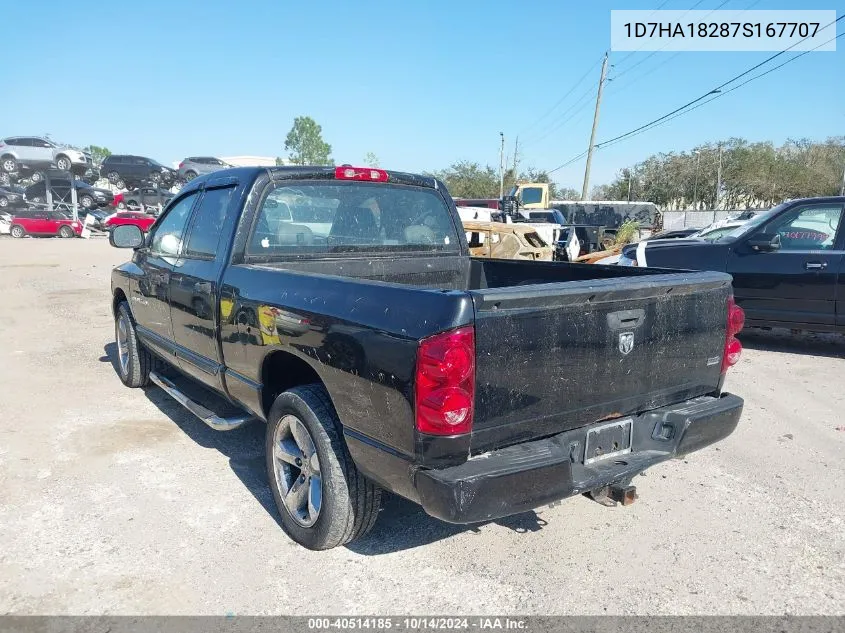 2007 Dodge Ram 1500 Slt VIN: 1D7HA18287S167707 Lot: 40514185