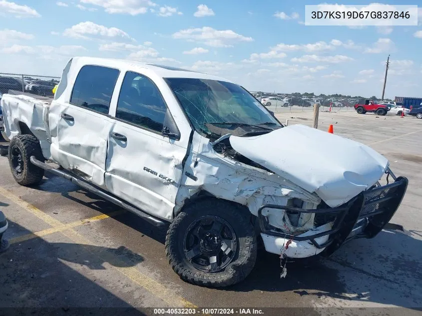 2007 Dodge Ram 1500 Slt VIN: 3D7KS19D67G837846 Lot: 40532203