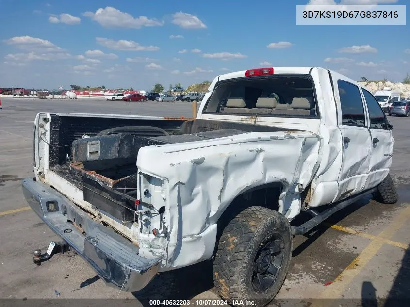 2007 Dodge Ram 1500 Slt VIN: 3D7KS19D67G837846 Lot: 40532203