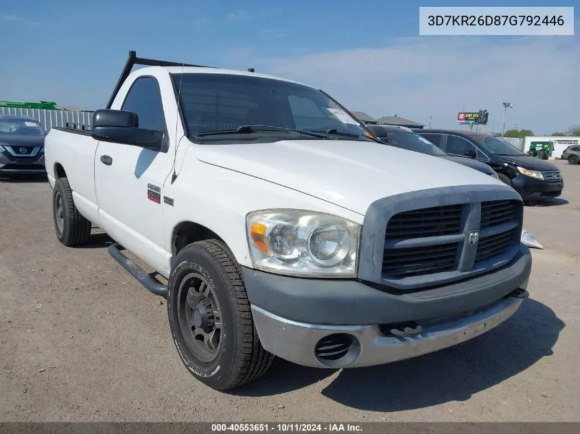 2007 Dodge Ram 2500 St VIN: 3D7KR26D87G792446 Lot: 40553651