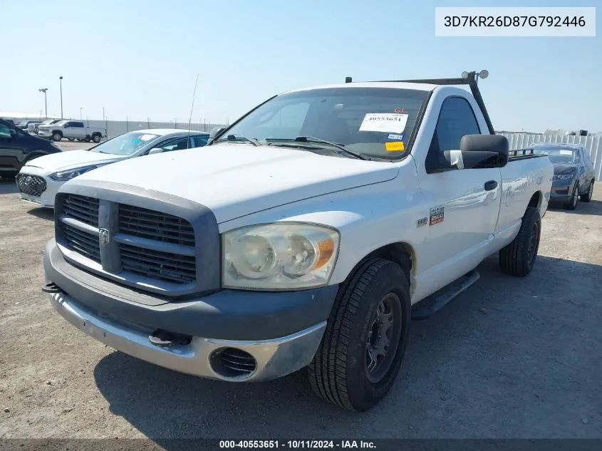 2007 Dodge Ram 2500 St VIN: 3D7KR26D87G792446 Lot: 40553651