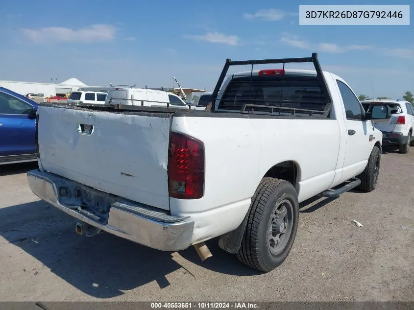 2007 Dodge Ram 2500 St VIN: 3D7KR26D87G792446 Lot: 40553651