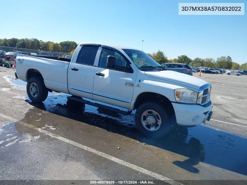 2007 Dodge Ram 3500 Slt/Trx4 Off Road/Sport VIN: 3D7MX38A57G832022 Lot: 40579889