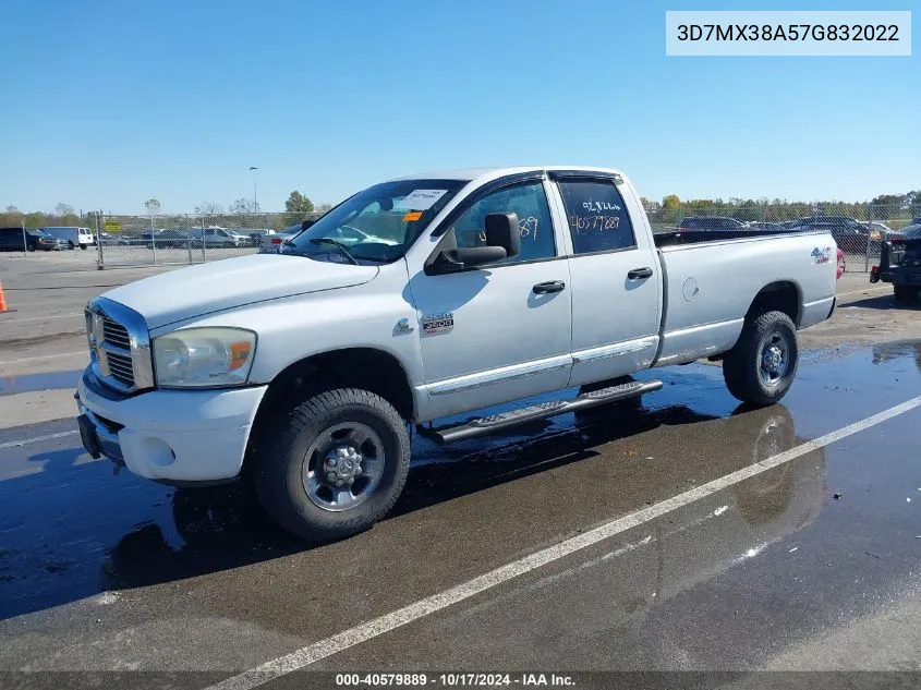 2007 Dodge Ram 3500 Slt/Trx4 Off Road/Sport VIN: 3D7MX38A57G832022 Lot: 40579889