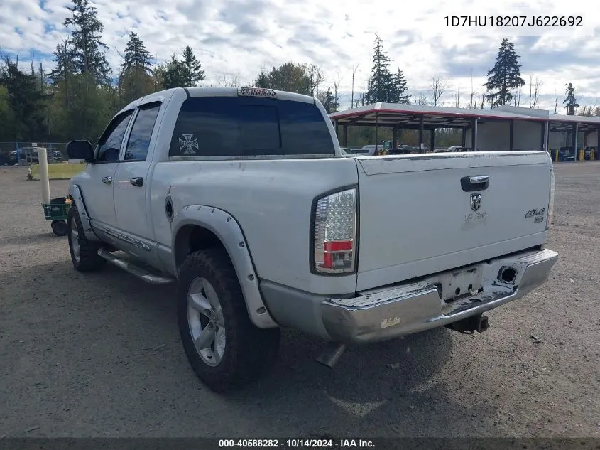 2007 Dodge Ram 1500 Laramie VIN: 1D7HU18207J622692 Lot: 40588282