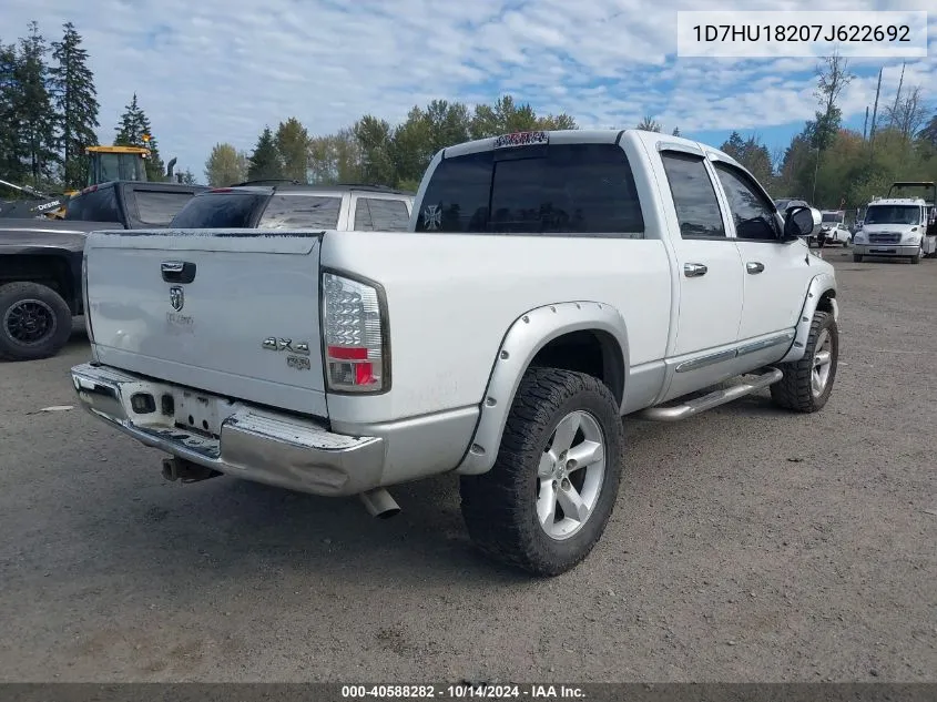 2007 Dodge Ram 1500 Laramie VIN: 1D7HU18207J622692 Lot: 40588282