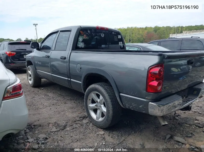 2007 Dodge Ram 1500 Slt VIN: 1D7HA18P57S196190 Lot: 40600897