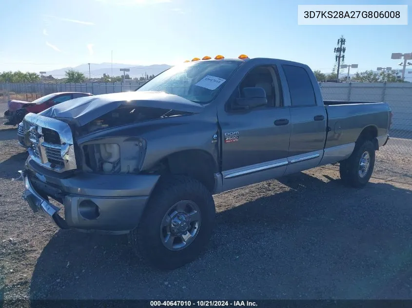 2007 Dodge Ram 2500 Laramie VIN: 3D7KS28A27G806008 Lot: 40647010