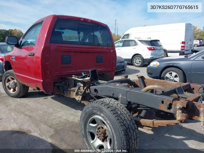 2007 Dodge Ram 2500 Slt/Trx4 Off Road/Sport/Power Wagon VIN: 3D7KS26D77G765615 Lot: 40649453