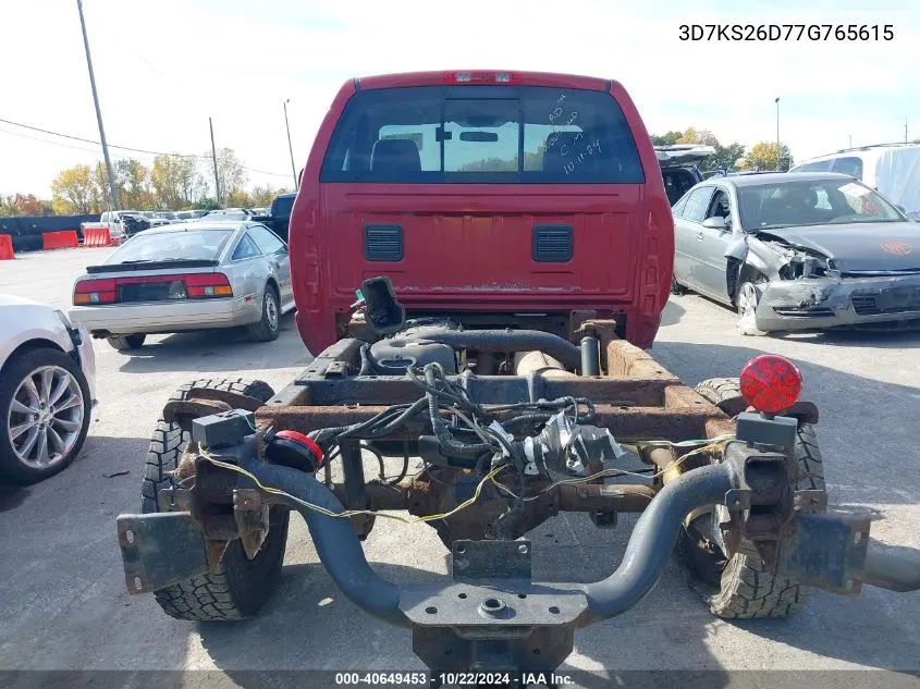 2007 Dodge Ram 2500 Slt/Trx4 Off Road/Sport/Power Wagon VIN: 3D7KS26D77G765615 Lot: 40649453