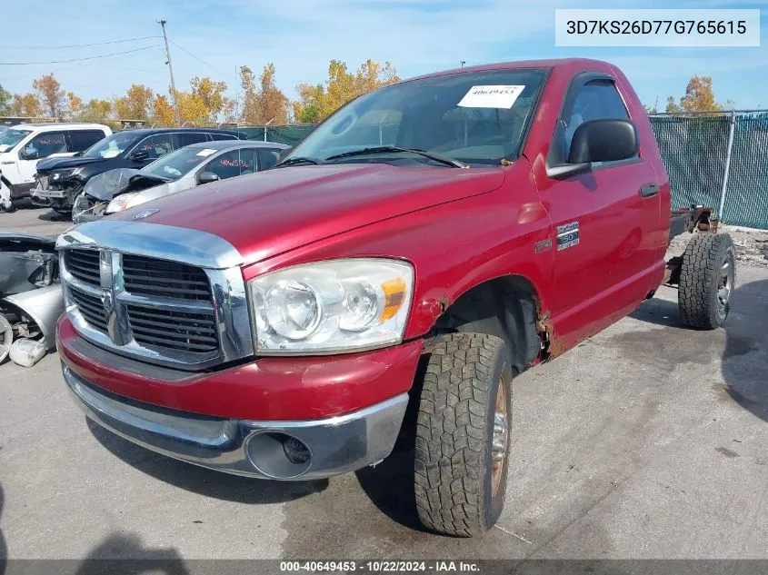 2007 Dodge Ram 2500 Slt/Trx4 Off Road/Sport/Power Wagon VIN: 3D7KS26D77G765615 Lot: 40649453