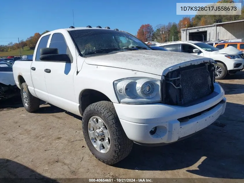 2007 Dodge Ram 2500 Slt/Trx4 Off Road/Sport/Power Wagon VIN: 1D7KS28C17J558673 Lot: 40654651