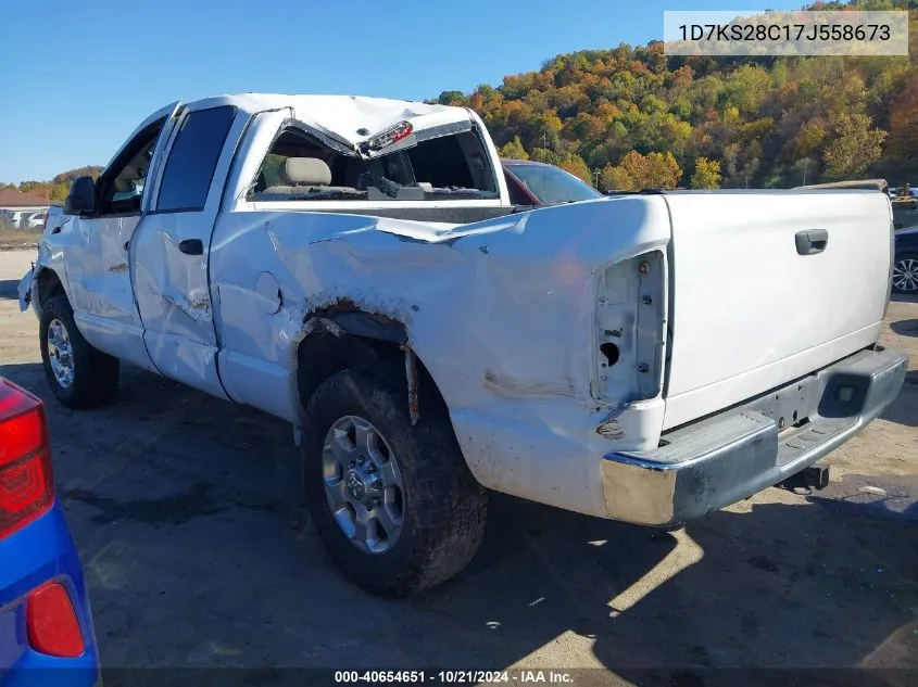 2007 Dodge Ram 2500 Slt/Trx4 Off Road/Sport/Power Wagon VIN: 1D7KS28C17J558673 Lot: 40654651