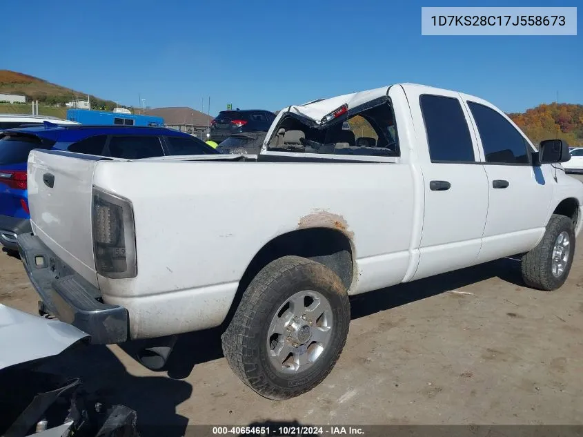 2007 Dodge Ram 2500 Slt/Trx4 Off Road/Sport/Power Wagon VIN: 1D7KS28C17J558673 Lot: 40654651