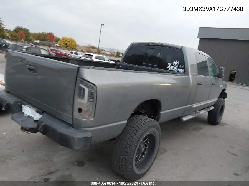 2007 Dodge Ram 3500 Laramie VIN: 3D3MX39A17G777438 Lot: 40670814