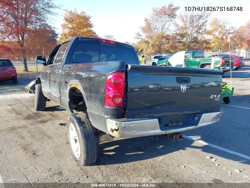 2007 Dodge Ram 1500 Slt/Trx4 Off Road/Sport VIN: 1D7HU18267S168748 Lot: 40672414