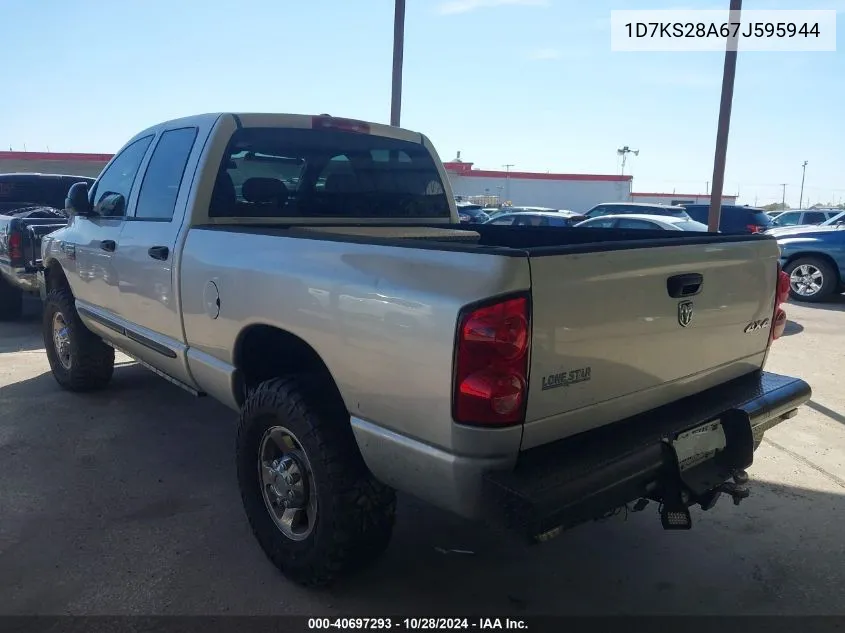 2007 Dodge Ram 2500 Slt/Trx4 Off Road/Sport/Power Wagon VIN: 1D7KS28A67J595944 Lot: 40697293