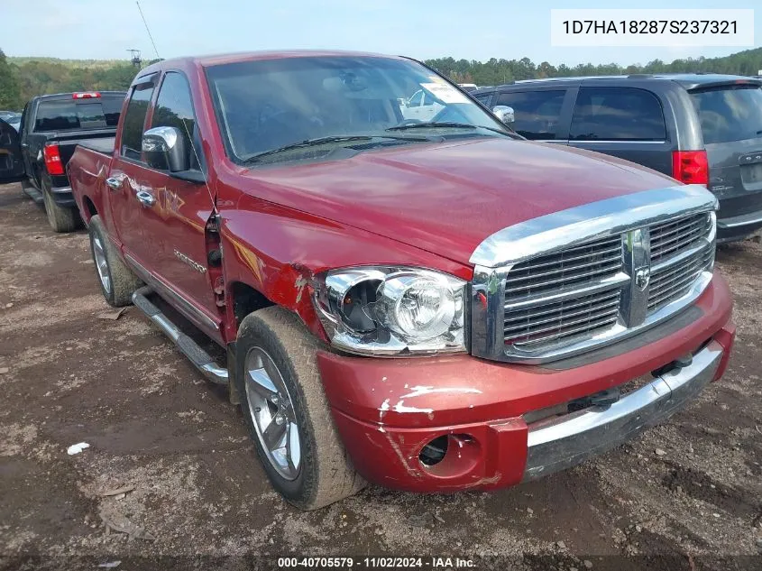 2007 Dodge Ram 1500 Laramie VIN: 1D7HA18287S237321 Lot: 40705579