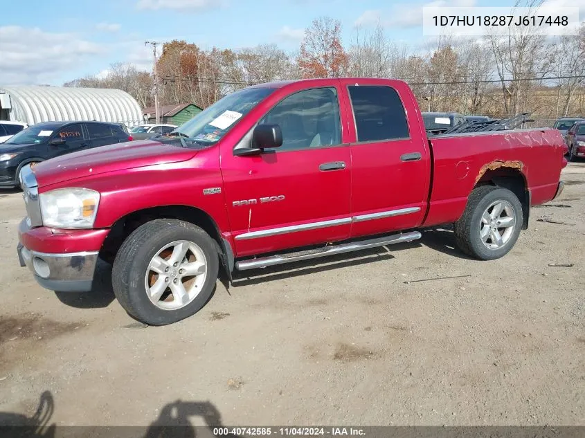 2007 Dodge Ram 1500 Slt/Trx4 Off Road/Sport VIN: 1D7HU18287J617448 Lot: 40742585