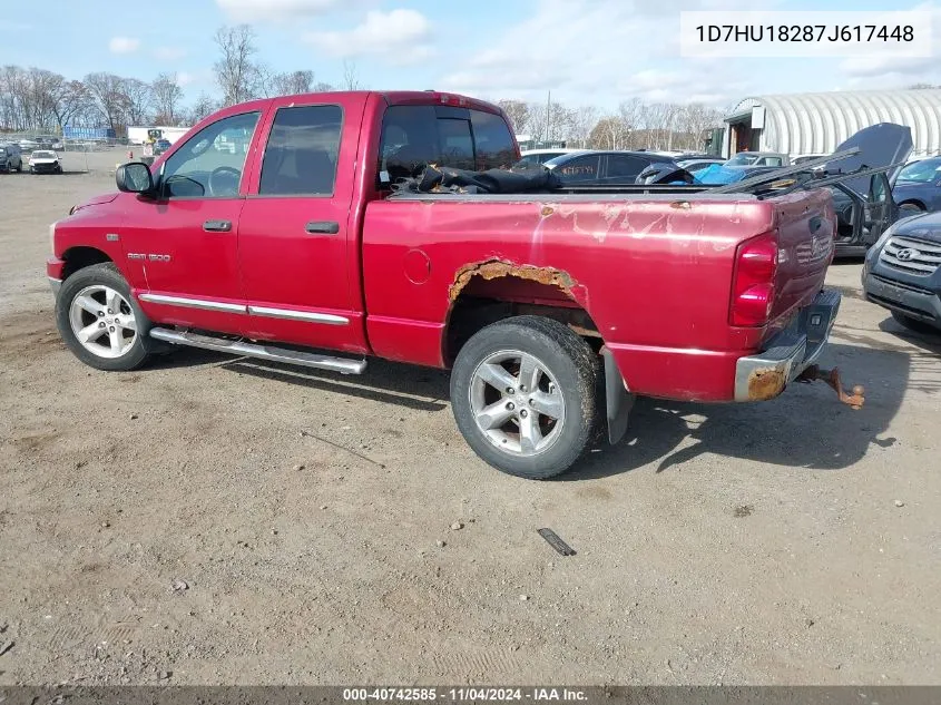 2007 Dodge Ram 1500 Slt/Trx4 Off Road/Sport VIN: 1D7HU18287J617448 Lot: 40742585