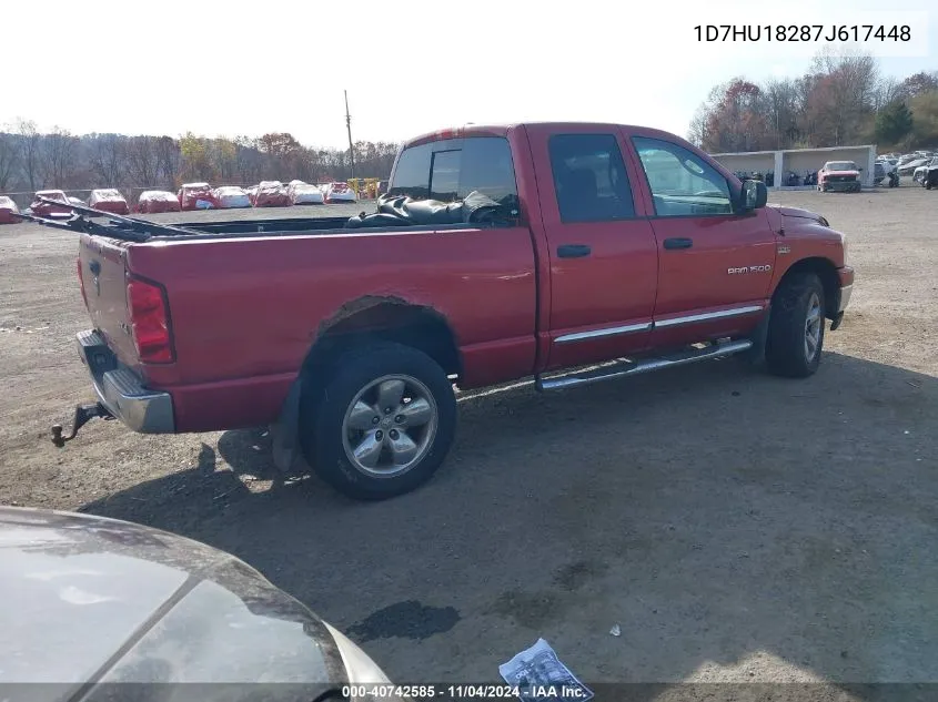 2007 Dodge Ram 1500 Slt/Trx4 Off Road/Sport VIN: 1D7HU18287J617448 Lot: 40742585