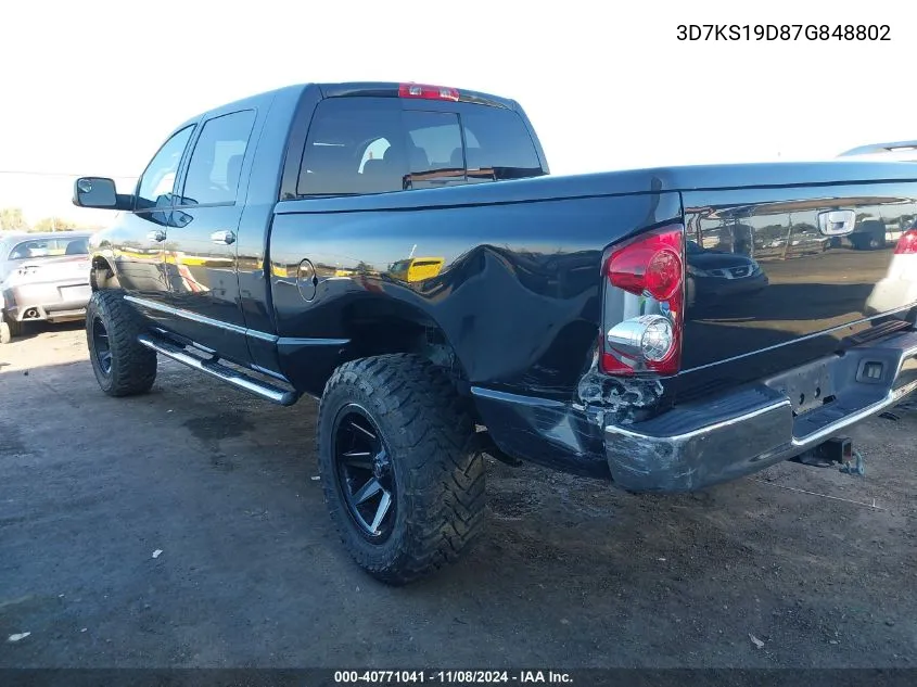 2007 Dodge Ram 1500 Laramie VIN: 3D7KS19D87G848802 Lot: 40771041