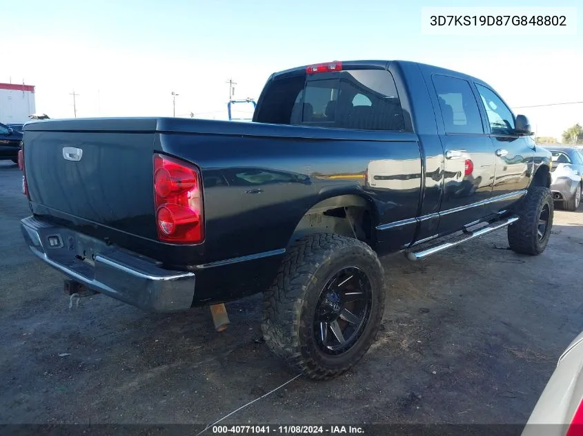 2007 Dodge Ram 1500 Laramie VIN: 3D7KS19D87G848802 Lot: 40771041