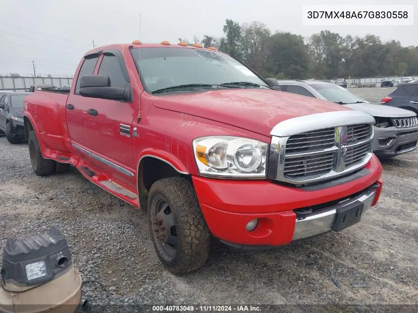 2007 Dodge Ram 3500 Laramie VIN: 3D7MX48A67G830558 Lot: 40783049