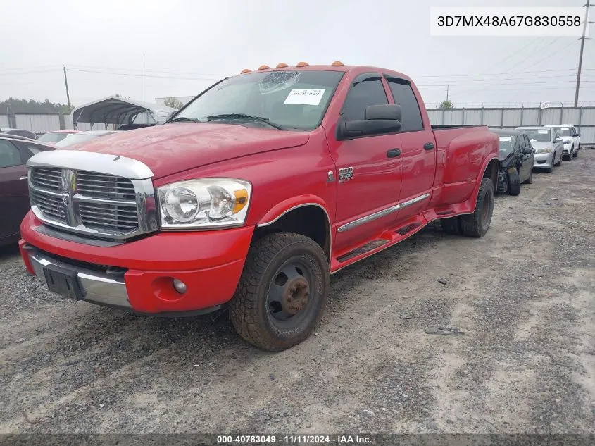 2007 Dodge Ram 3500 Laramie VIN: 3D7MX48A67G830558 Lot: 40783049