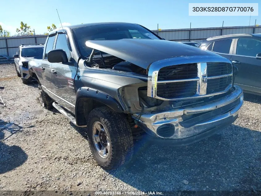 2007 Dodge Ram 2500 Slt/Trx4 Off Road/Sport/Power Wagon VIN: 3D3KS28D87G770076 Lot: 40783748