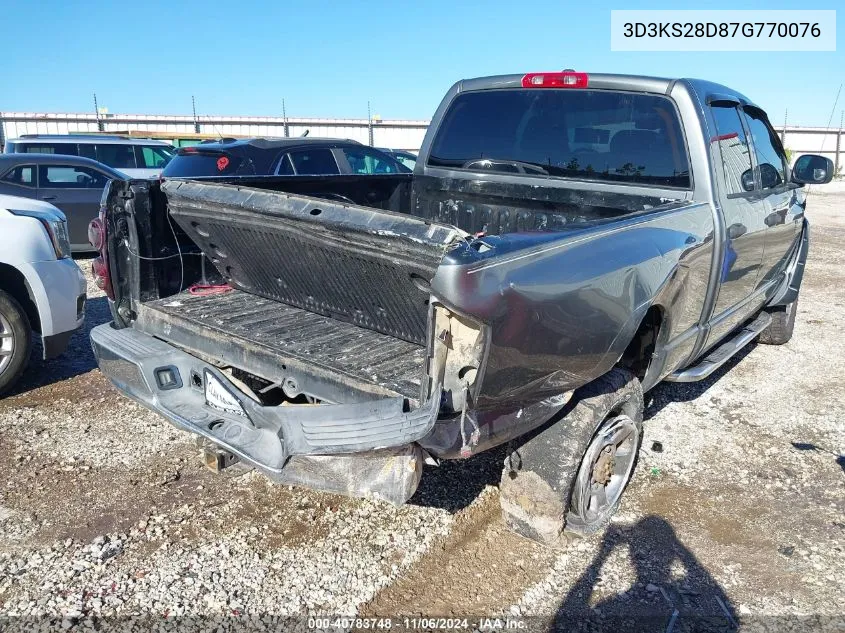 2007 Dodge Ram 2500 Slt/Trx4 Off Road/Sport/Power Wagon VIN: 3D3KS28D87G770076 Lot: 40783748