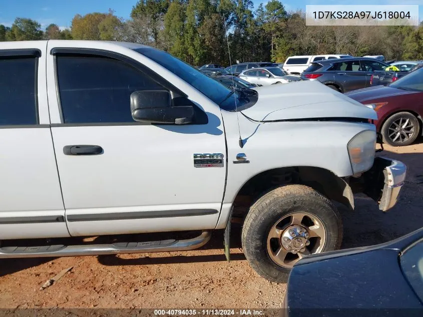 2007 Dodge Ram 2500 Slt/Trx4 Off Road/Sport/Power Wagon VIN: 1D7KS28A97J618004 Lot: 40794035