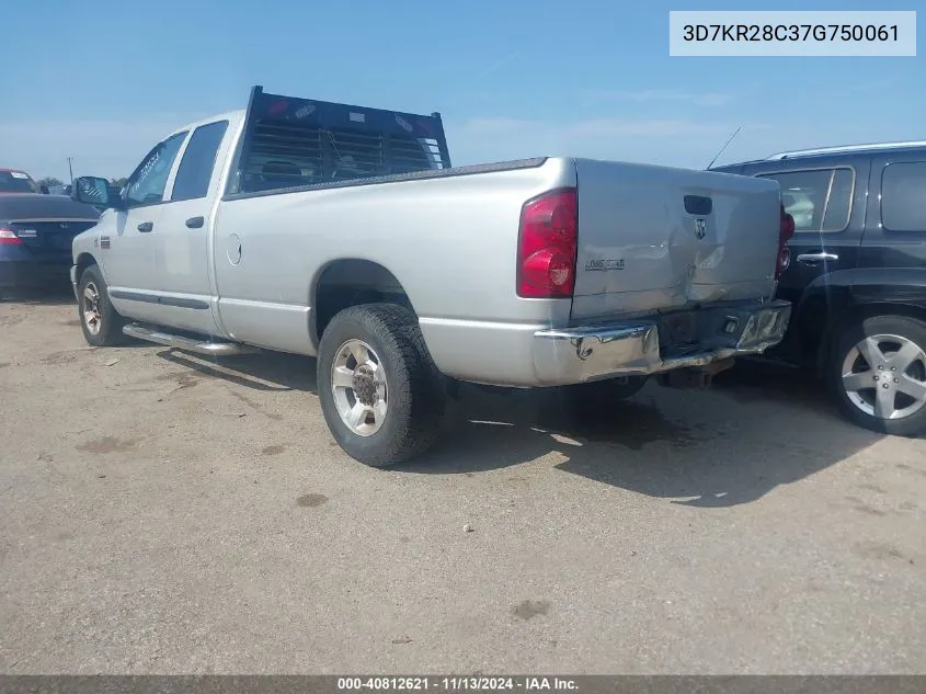 3D7KR28C37G750061 2007 Dodge Ram 2500 Slt/Sport