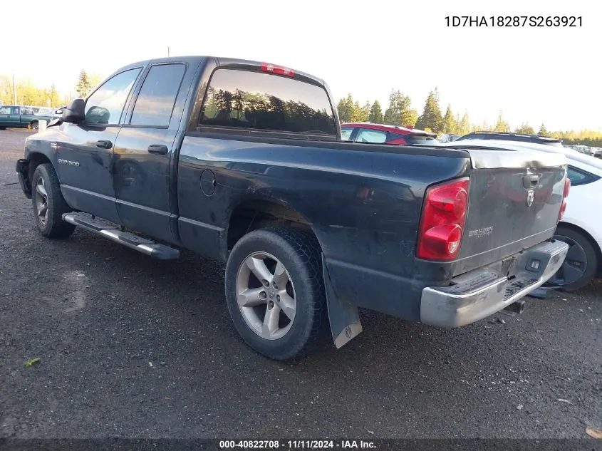 2007 Dodge Ram 1500 Slt VIN: 1D7HA18287S263921 Lot: 40822708