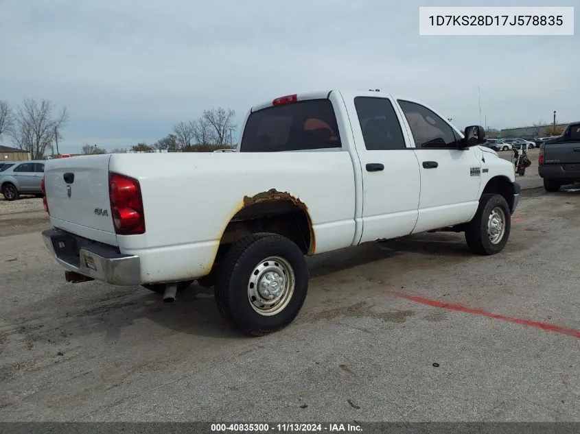 2007 Dodge Ram 2500 St VIN: 1D7KS28D17J578835 Lot: 40835300