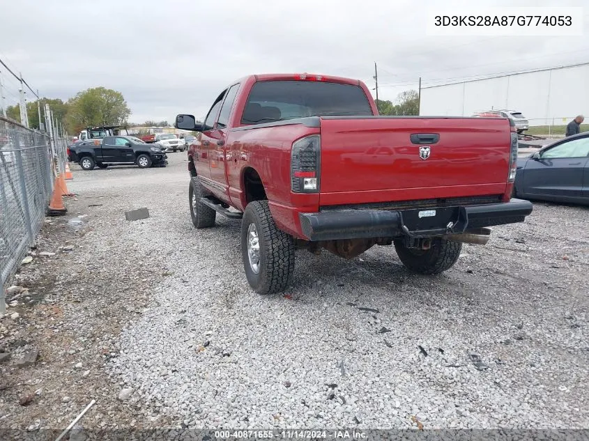 2007 Dodge Ram 2500 Laramie VIN: 3D3KS28A87G774053 Lot: 40871655