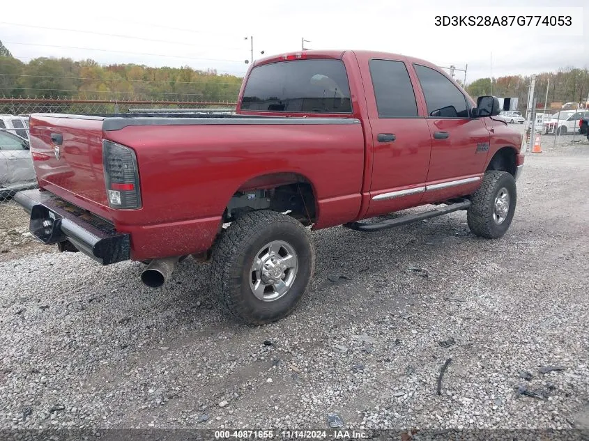 2007 Dodge Ram 2500 Laramie VIN: 3D3KS28A87G774053 Lot: 40871655