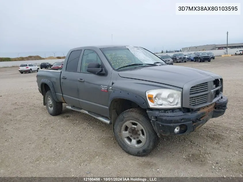 2008 Dodge Ram 3500 Slt VIN: 3D7MX38AX8G103595 Lot: 12100458