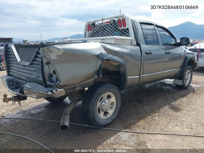 2008 Dodge Ram 2500 Slt/Power Wagon VIN: 3D7KS28A68G106669 Lot: 39237473