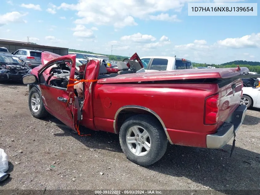 2008 Dodge Ram 1500 Slt VIN: 1D7HA16NX8J139654 Lot: 39322202