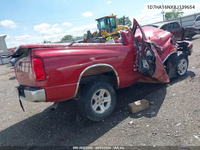 2008 Dodge Ram 1500 Slt VIN: 1D7HA16NX8J139654 Lot: 39322202