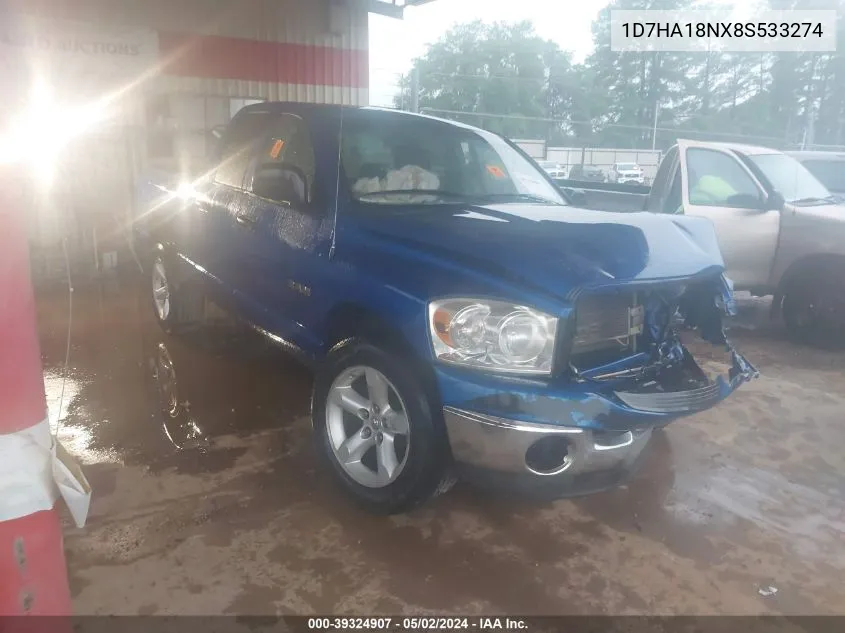 2008 Dodge Ram 1500 Slt VIN: 1D7HA18NX8S533274 Lot: 39324907