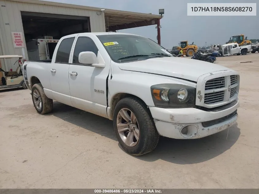 2008 Dodge Ram 1500 Slt VIN: 1D7HA18N58S608270 Lot: 39486486