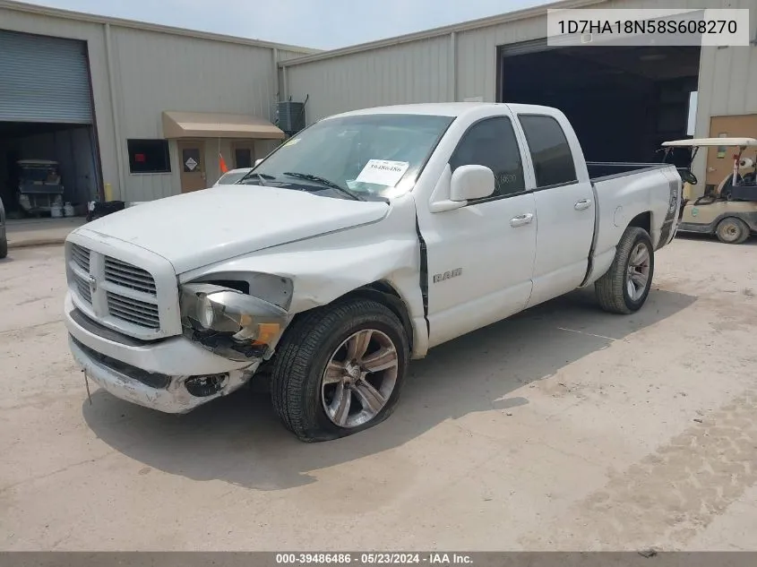 2008 Dodge Ram 1500 Slt VIN: 1D7HA18N58S608270 Lot: 39486486